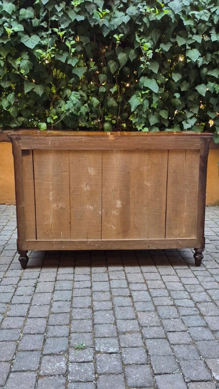 Antique Luigi Filippo-style chest of drawers from Emilia, cappuccino color