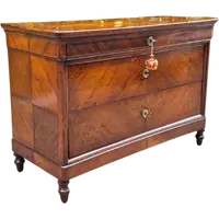 Antique Luigi Filippo-style chest of drawers from Emilia, cappuccino color