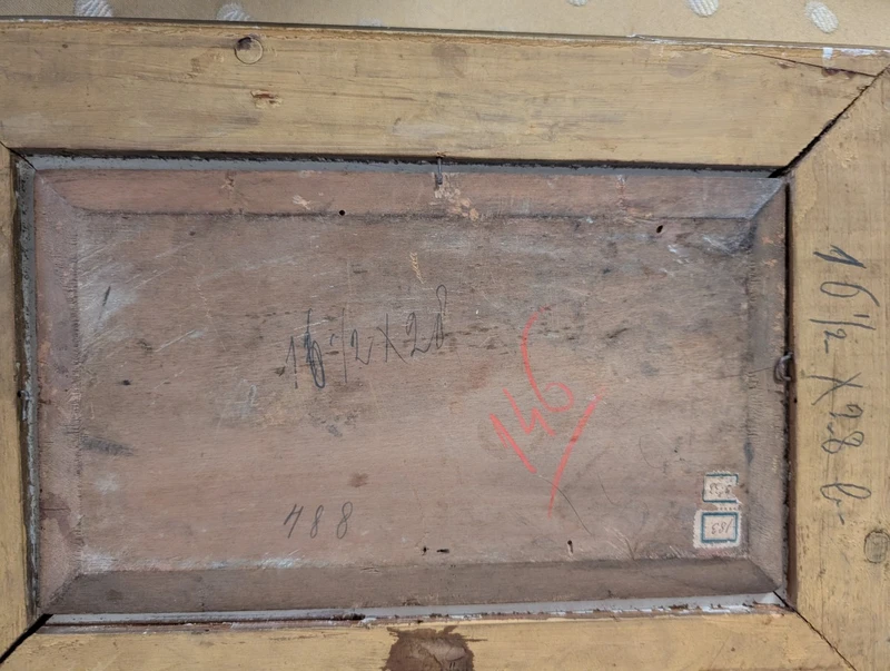 Dipinto marino con nave militare