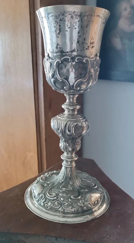 Antique silver chalice with Italian manufacturer's marks, 18th century