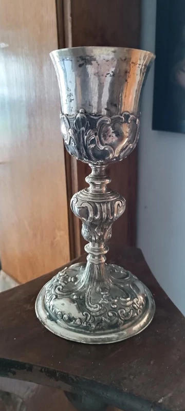 Antique silver chalice with Italian manufacturer's marks, 18th century