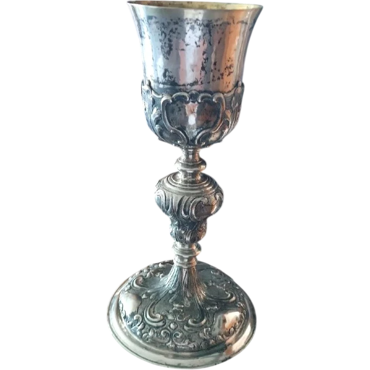 Antique silver chalice with Italian manufacturer's marks, 18th century