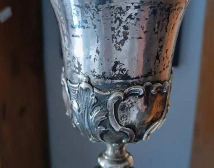 Antique silver chalice with Italian manufacturer's marks, 18th century