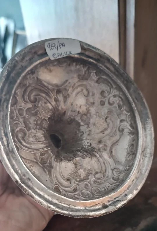 Antique silver chalice with Italian manufacturer's marks, 18th century