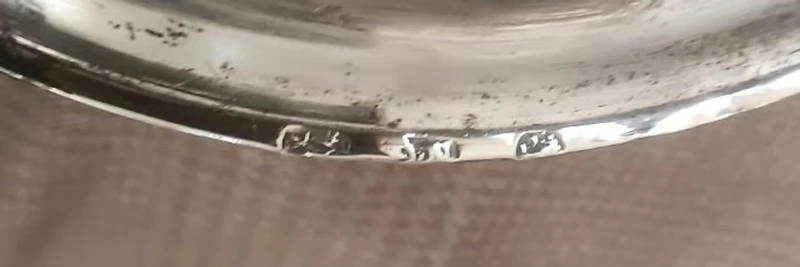 Antique silver chalice with Italian manufacturer's marks, 18th century