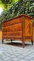 Antique Lombard Louis XVI chest of drawers with fillet work and inlay