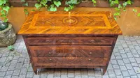 Antique Lombard Louis XVI chest of drawers with fillet work and inlay