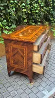 Antique Lombard Louis XVI chest of drawers with fillet work and inlay