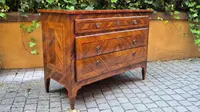 Antique Lombard Louis XVI chest of drawers with fillet work and inlay