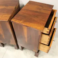 Antique pair of Empire-style walnut chest-of-drawers, 19th century