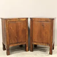 Antique pair of Empire-style walnut chest-of-drawers, 19th century