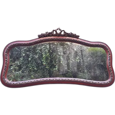 Antique horizontal mirror from the 19th century with a cornice