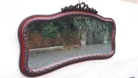Antique horizontal mirror from the 19th century with a cornice
