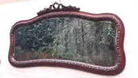 Antique horizontal mirror from the 19th century with a cornice