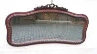 Antique horizontal mirror from the 19th century with a cornice