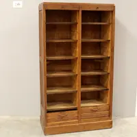 Antique oak filing cabinet with sliding doors