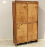Antique oak filing cabinet with sliding doors