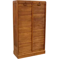 Antique oak filing cabinet with sliding doors