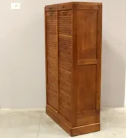 Antique oak filing cabinet with sliding doors