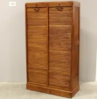 Antique oak filing cabinet with sliding doors