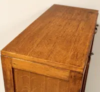 Antique oak filing cabinet with sliding doors