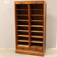 Antique oak filing cabinet with sliding doors