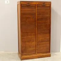 Antique oak filing cabinet with sliding doors