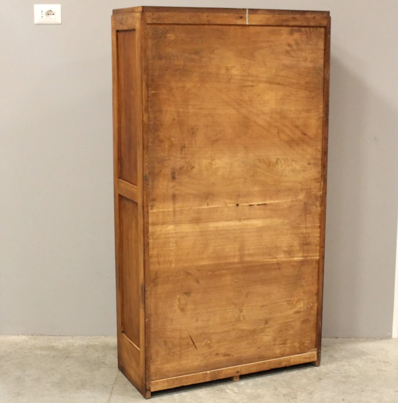 Antique oak filing cabinet with sliding doors