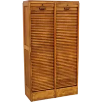Antique oak filing cabinet with sliding doors