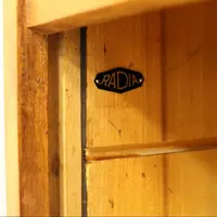 Antique oak filing cabinet with sliding doors