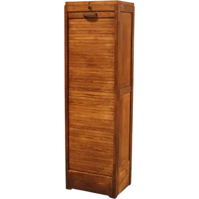 Antique oak filing cabinet with sliding doors
