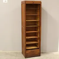 Antique oak filing cabinet with sliding doors