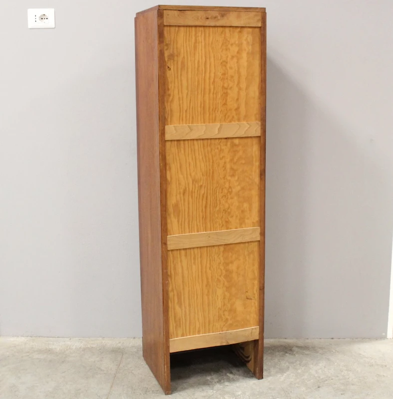Antique oak filing cabinet with sliding doors