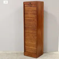 Antique oak filing cabinet with sliding doors