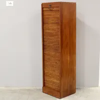 Antique oak filing cabinet with sliding doors