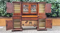 Credenza madia antica 2 corpi con piattaia dell'800 a ponte