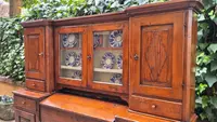 Credenza madia antica 2 corpi con piattaia dell'800 a ponte