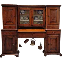 Credenza madia antica 2 corpi con piattaia dell'800 a ponte