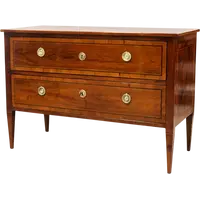 Antique Louis XVI-style chest of drawers in inlaid walnut, 18th century