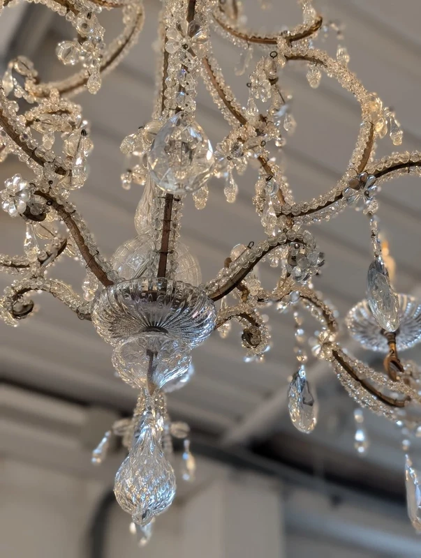 Lampadario a sei luci in cristallo – fine XIX secolo