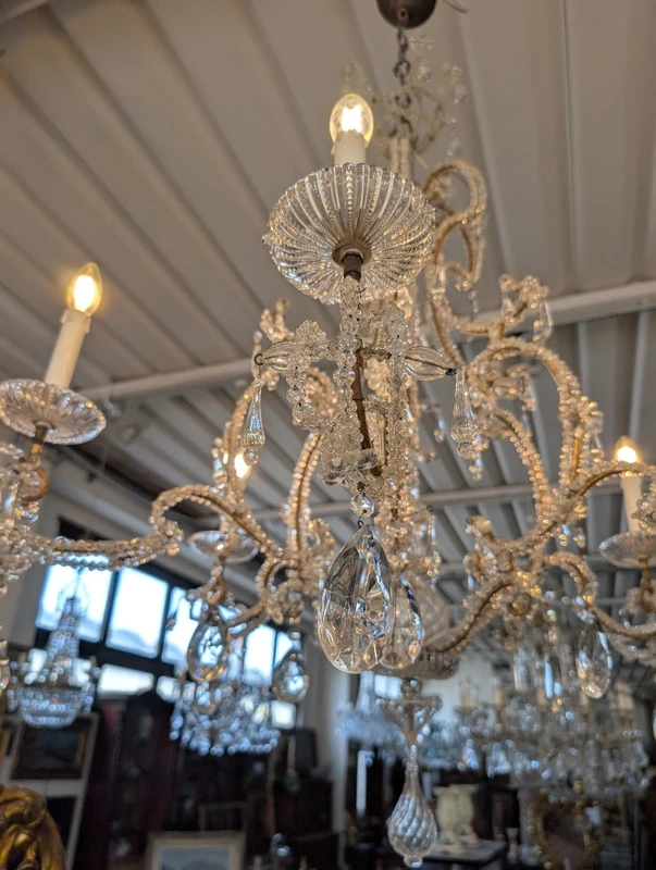 Lampadario a sei luci in cristallo – fine XIX secolo