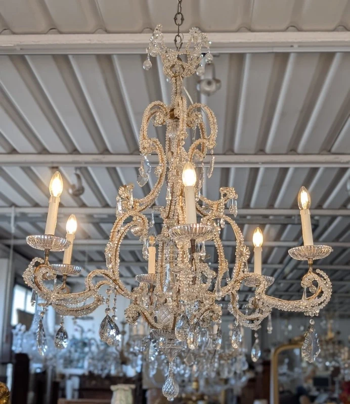 Lampadario a sei luci in cristallo – fine XIX secolo