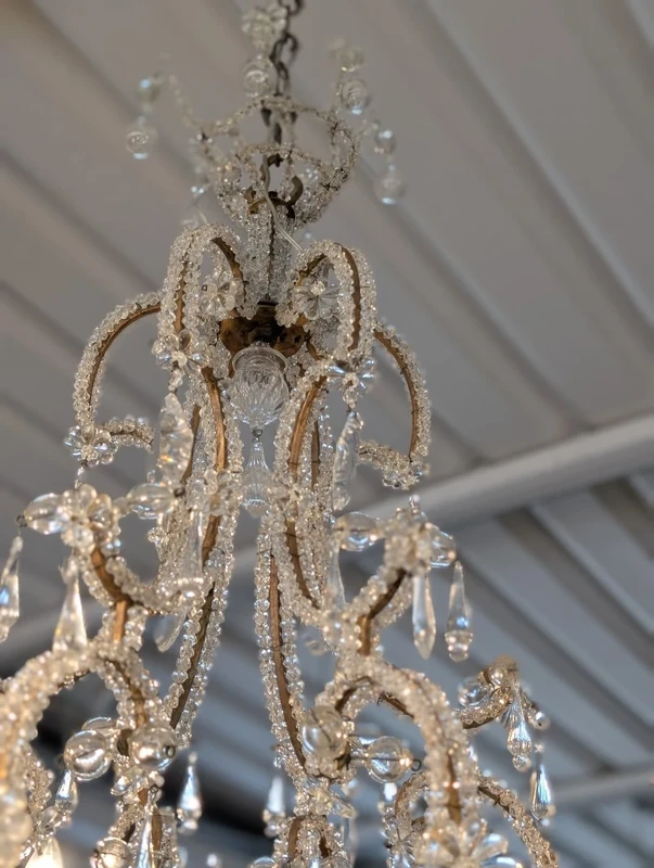 Lampadario a sei luci in cristallo – fine XIX secolo