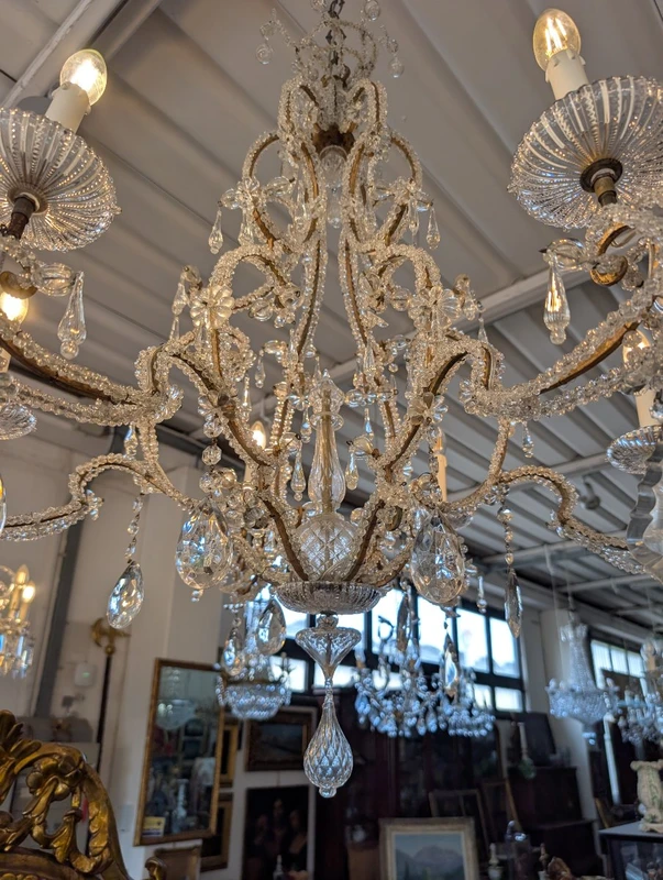 Lampadario a sei luci in cristallo – fine XIX secolo