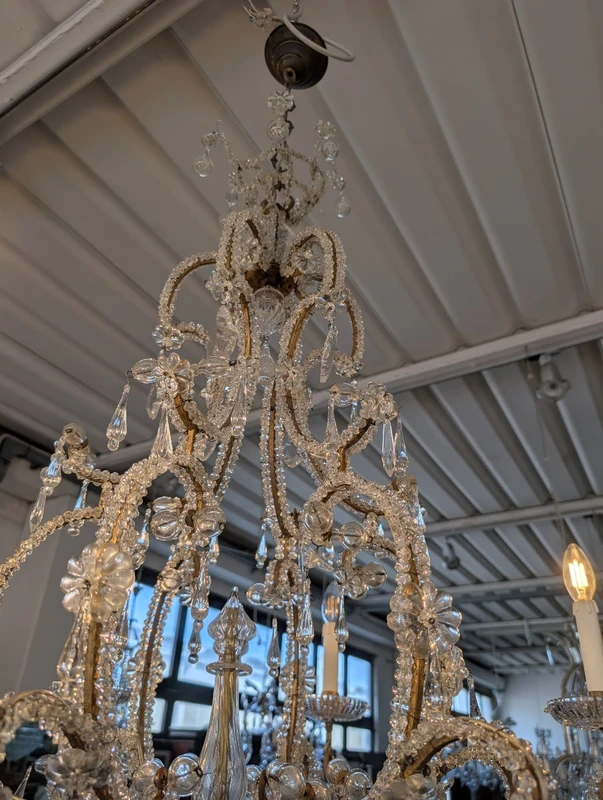 Lampadario a sei luci in cristallo – fine XIX secolo