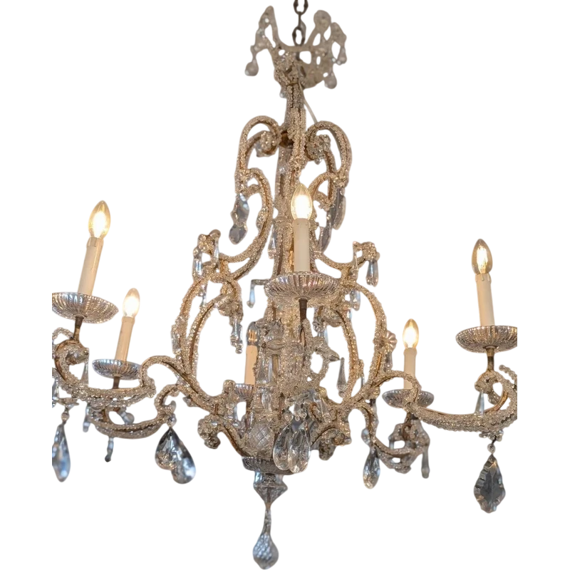 Lampadario a sei luci in cristallo – fine XIX secolo
