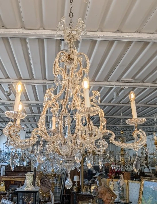 Lampadario a sei luci in cristallo – fine XIX secolo