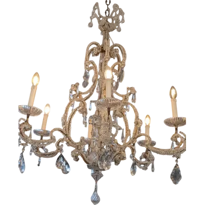 Lampadario a sei luci in cristallo – fine XIX secolo