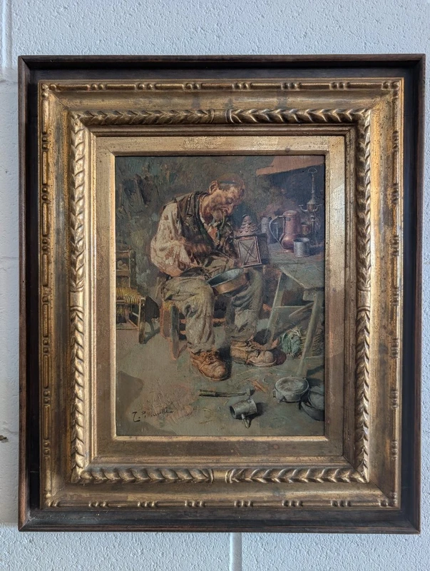 Tito Pellicciotti (1871–1950) – The Cobbler – Oil on panel