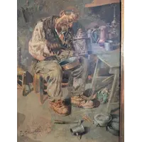 Tito Pellicciotti (1871–1950) – The Cobbler – Oil on panel